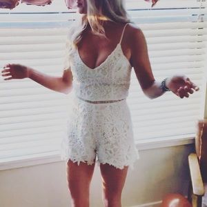 White romper bride wear